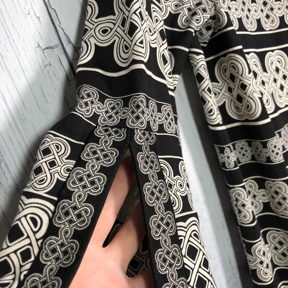 Diane Von Furstenberg Black/WhiteSilk-Jersey Dress - Picture 5 of 11